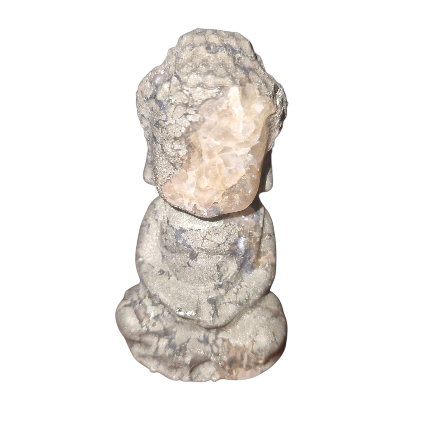 Pyrit/calcit Buddha